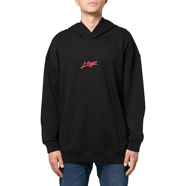 HUGO Small Logo French Terry Sweatshirt, black jade, M at